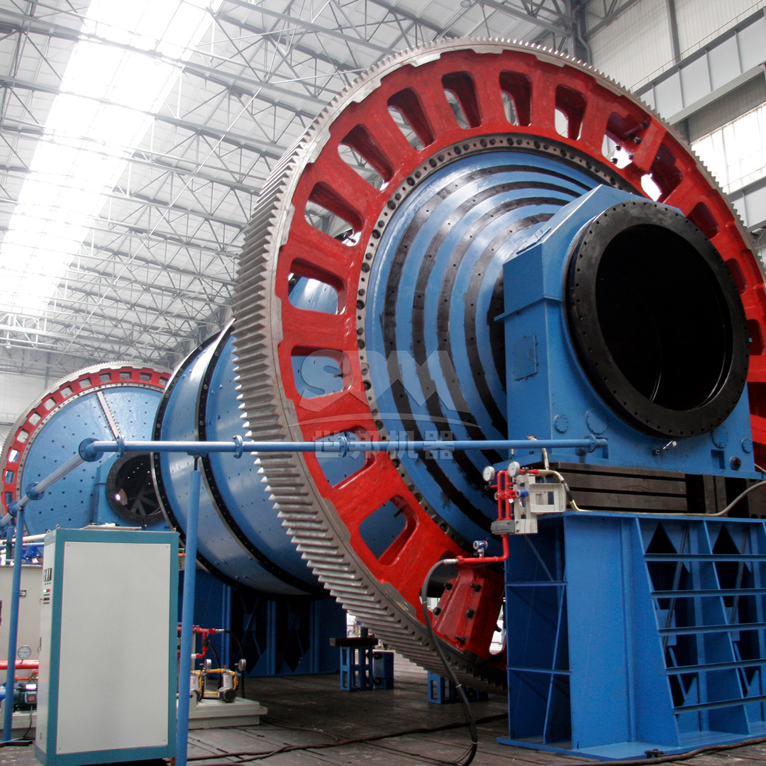 Industrial ball mill for quartz grinding with steel balls