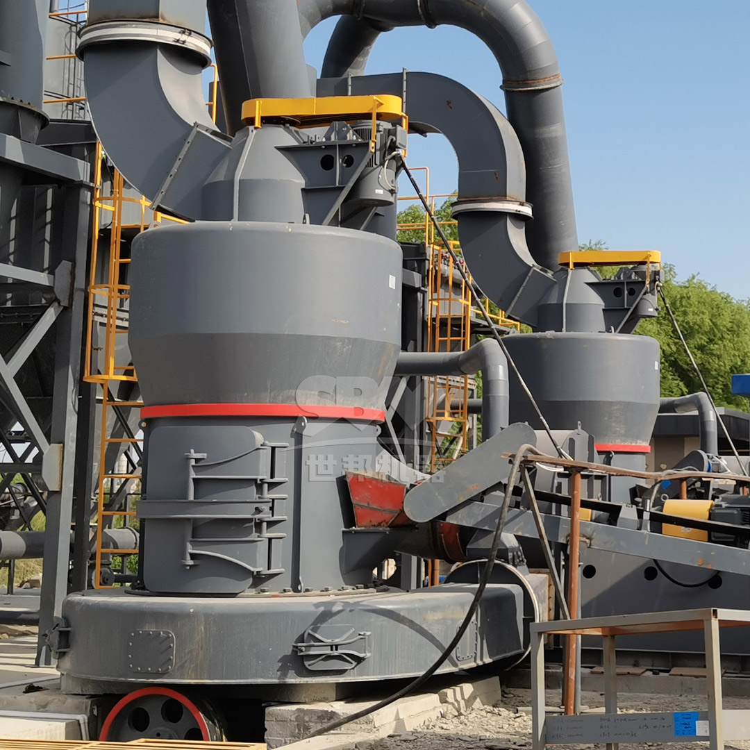 Complete attapulgite processing line layout with mill, classifier, and dust collector