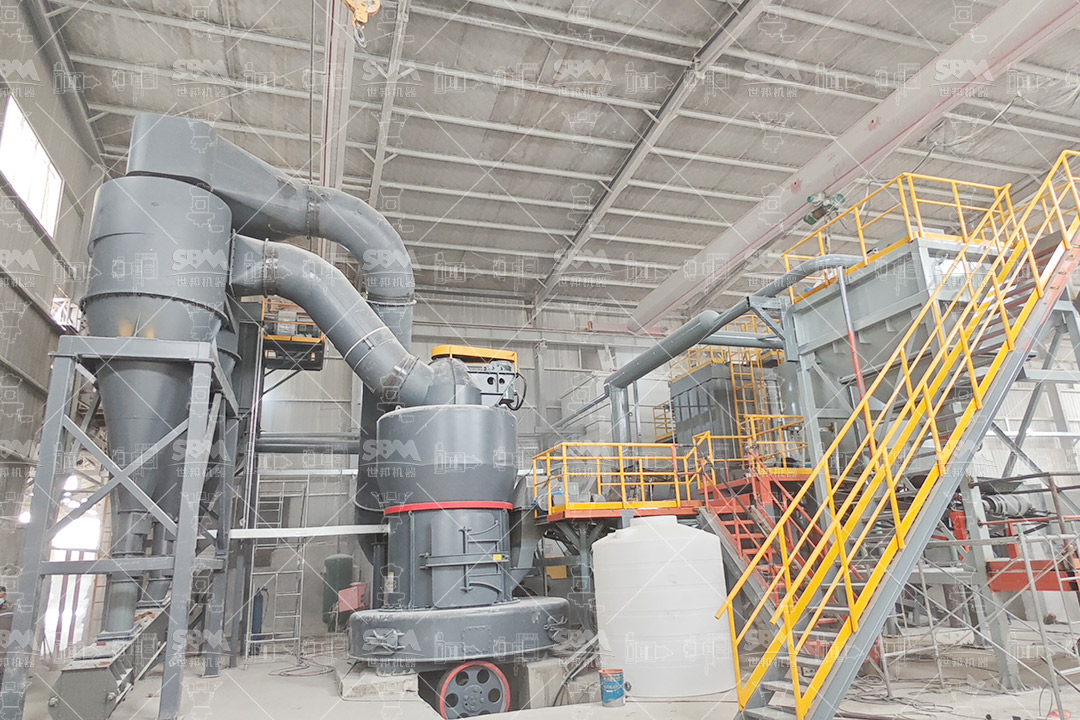 Overview of a complete mineral powder production line including mill, classifier, dust collector, and control system