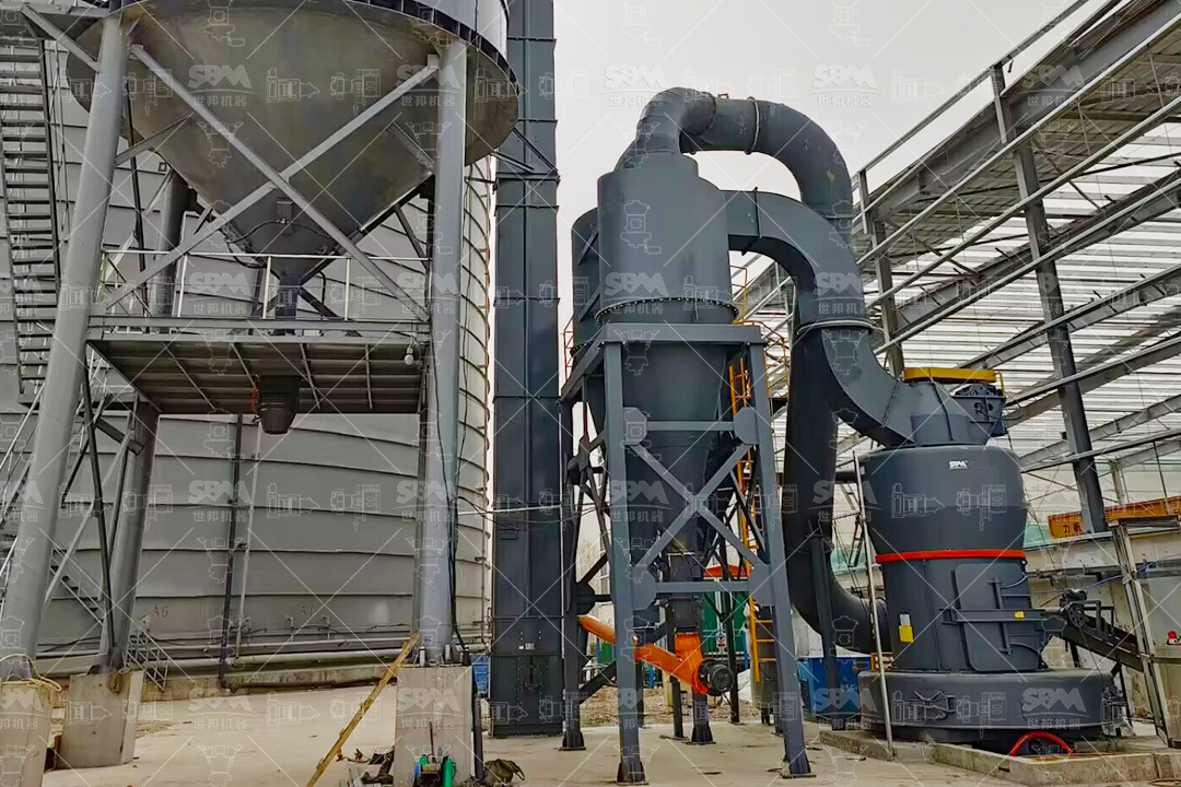 Raw dolomite ore stockpile ready for calcination and grinding in magnesium cement production